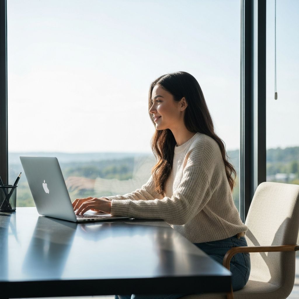 Blick weg vom Bildschirm